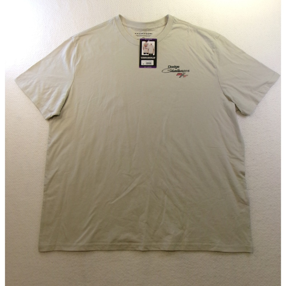 Dodge Challenger RT Graphic T-Shirt Mens XXL Light Grey NEW 1970 Muscle Car Tee